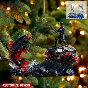 Personalized Fishing Christmas Ornament
