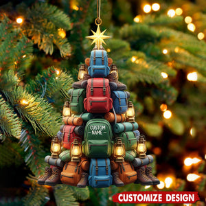 Personalized Camping Christmas Ornament, Backpack Tree Keepsake, Camper Christmas Gift, Adventure Lovers Gifts, Hiking Ornament