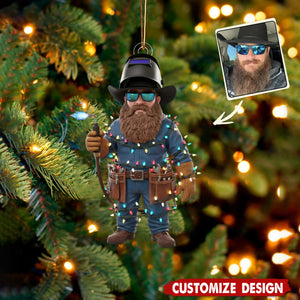 Personalized Funny Welder Photo Ornament-Gift For Welder