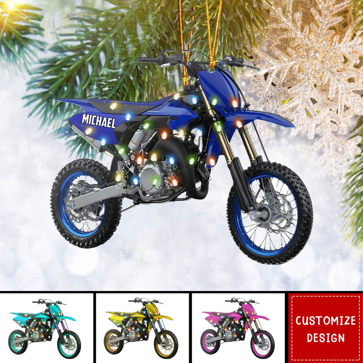 Personalized Motocross Motocycles Christmas Ornament - 2024 New Release