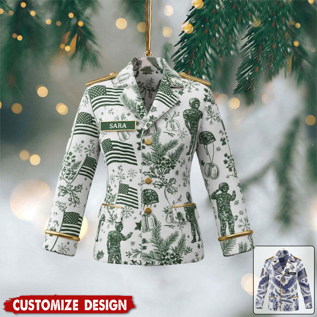 Personalized Military Uniform Ornament 2025 - Gift For Women Veterans
