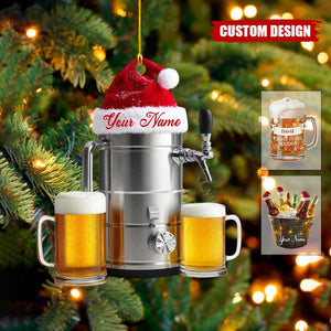 Personalized Beer Christmas Ornament - Unique Holiday  Gift for Beer Lover