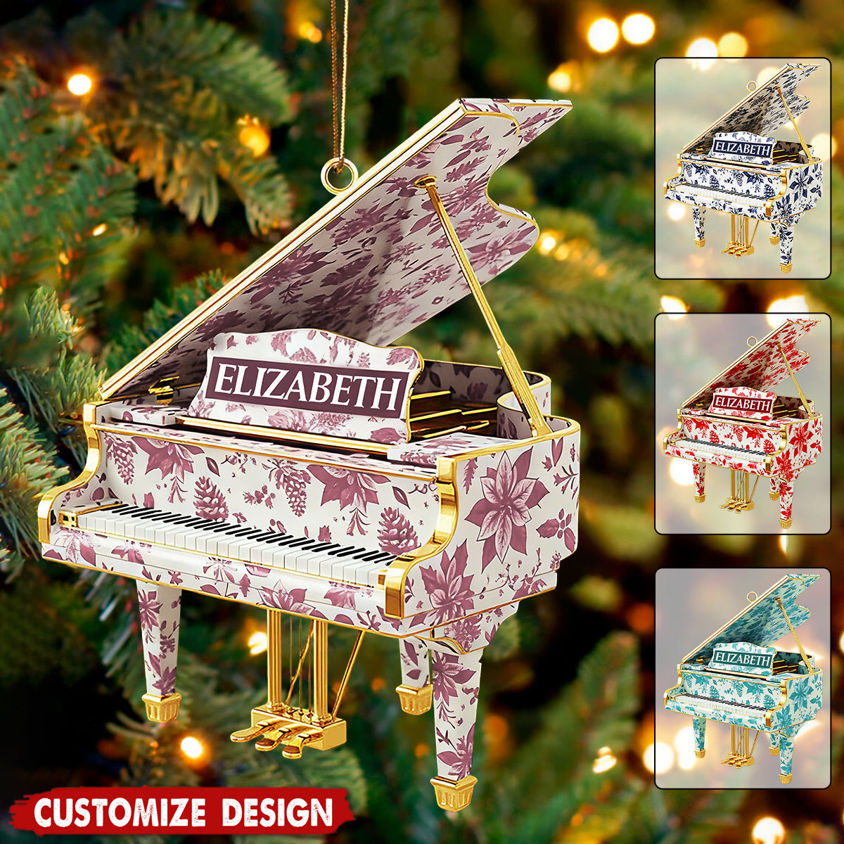 Personalized Piano Christmas Ornament - Gift For Piano Lovers
