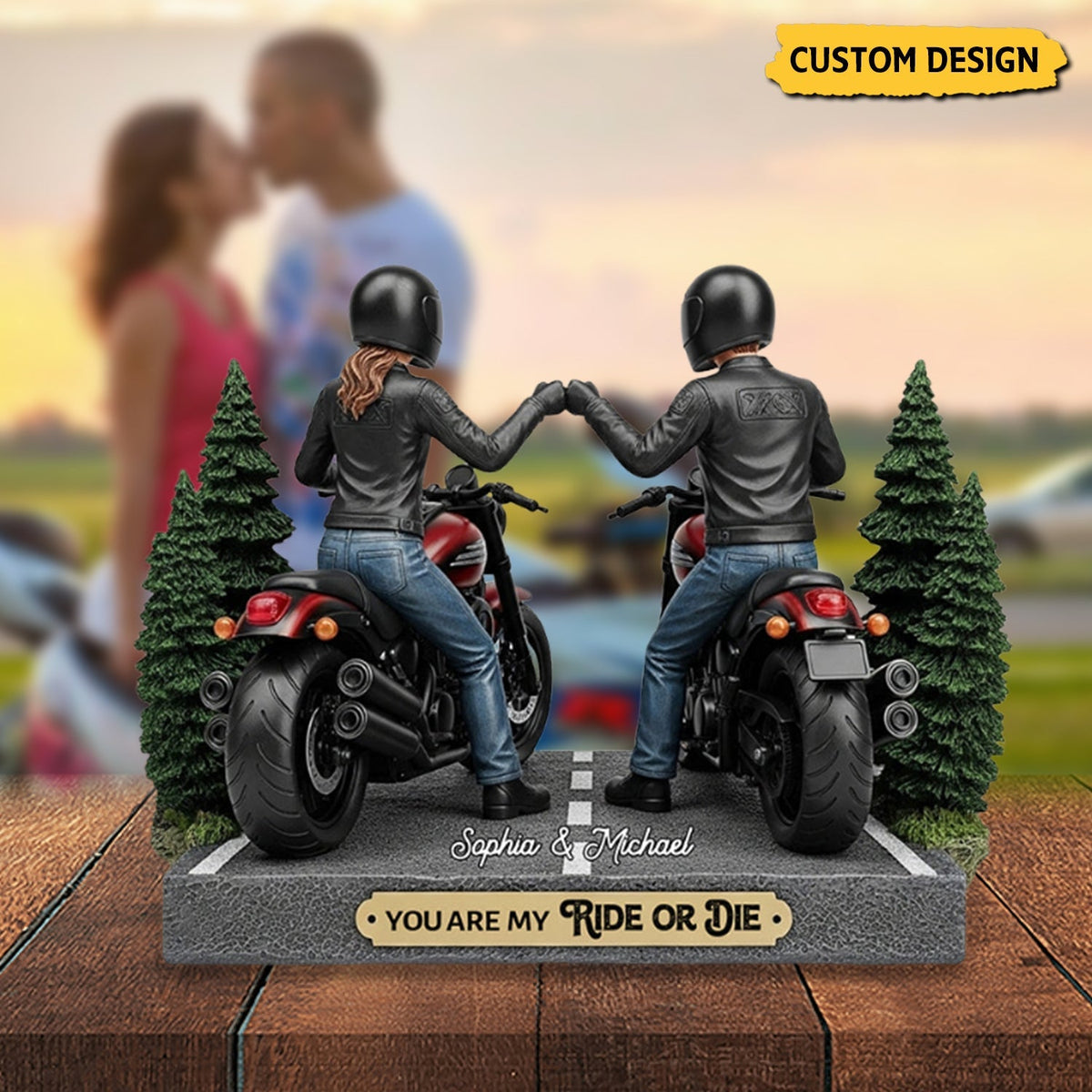 You Are My Ride Or Die - Personalized Biker Shaped Acrylic Plaque