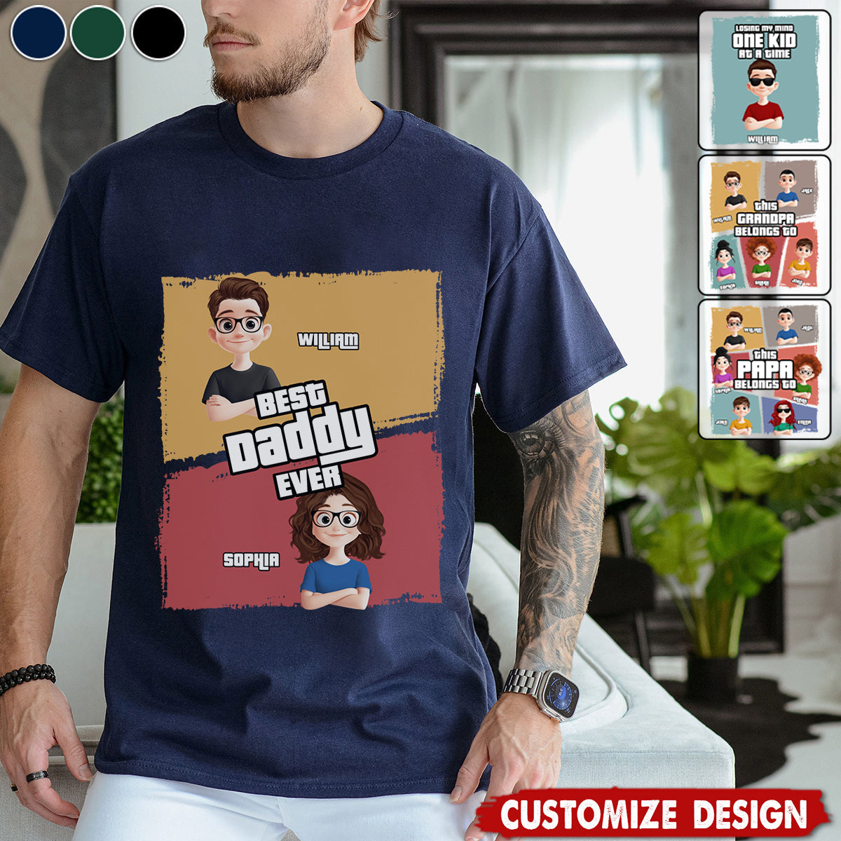 This Grandpa/Dad Belongs To - Personalized T-Shirt -Gift For Dad/Grandpa