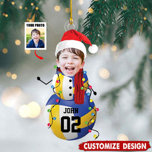 2024 New Release-Personalized Photo Volleyball Snowman Ornament Gifts For Volleyball Lovers