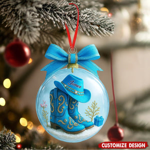 Personalized Cowgirl Cowboy Boots Ornament - Gift For Cowgirl Cowboy