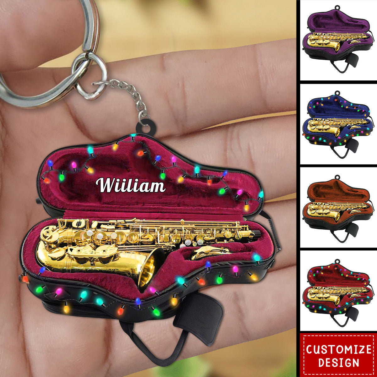 Personalized Saxophone Keychain - Gifts For Saxophonist