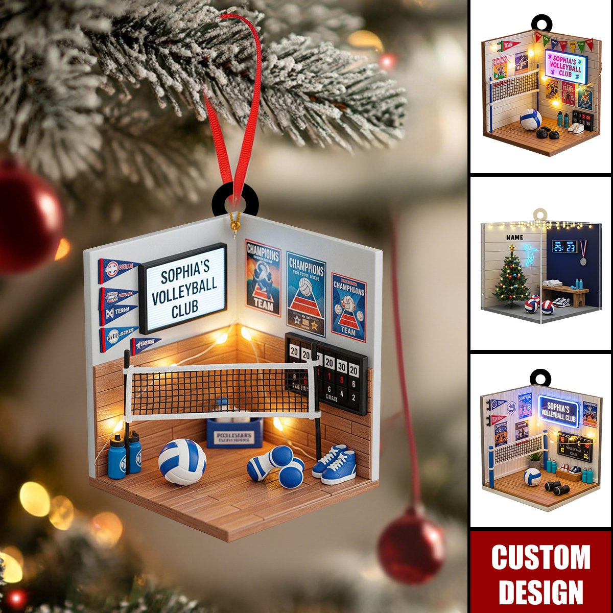 Personalized Volleyball Club Christmas  Ornament - Gift For Volleyball Player