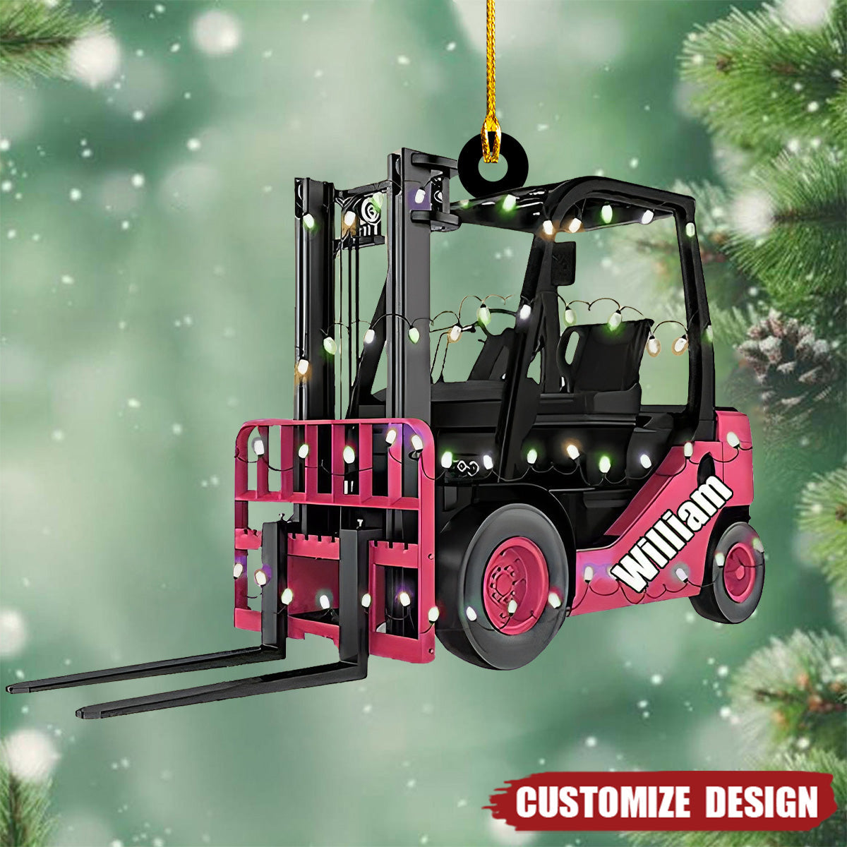 Personalized Forklift Truck Christmas Ornament - 2024 New Release