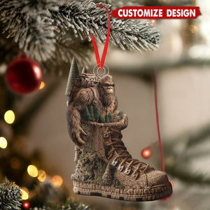 Personalized Hiking Boot Forest Ornament