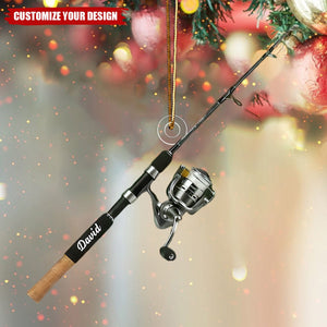 Personalized Fishing Rod Christmas Ornament Gift For Fishing Lover
