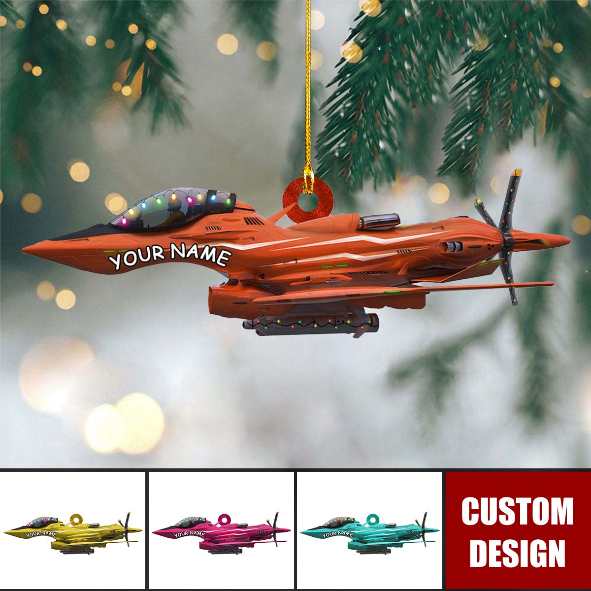 Fighter aircraft Personalized Christmas Ornament - 2024 New Release