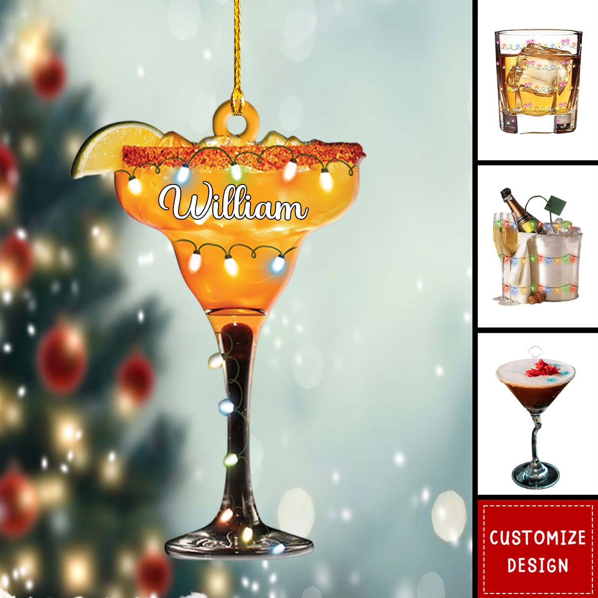 2024 New Release - Personalized Alcohol Drink Christmas Ornament