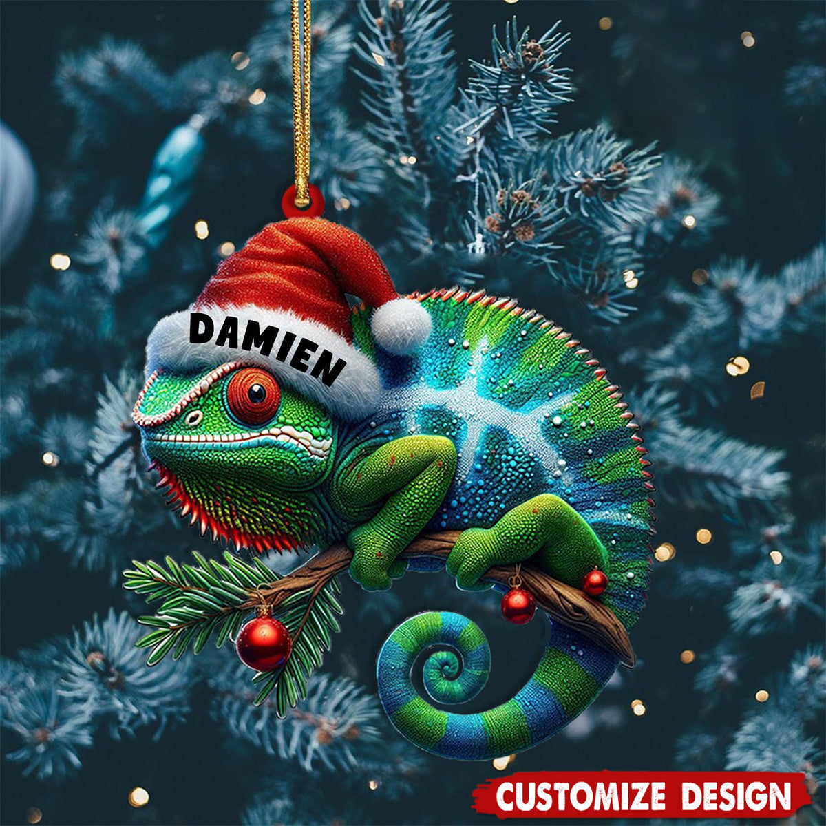 Personalized Chameleon Christmas Ornament-2024 New Release