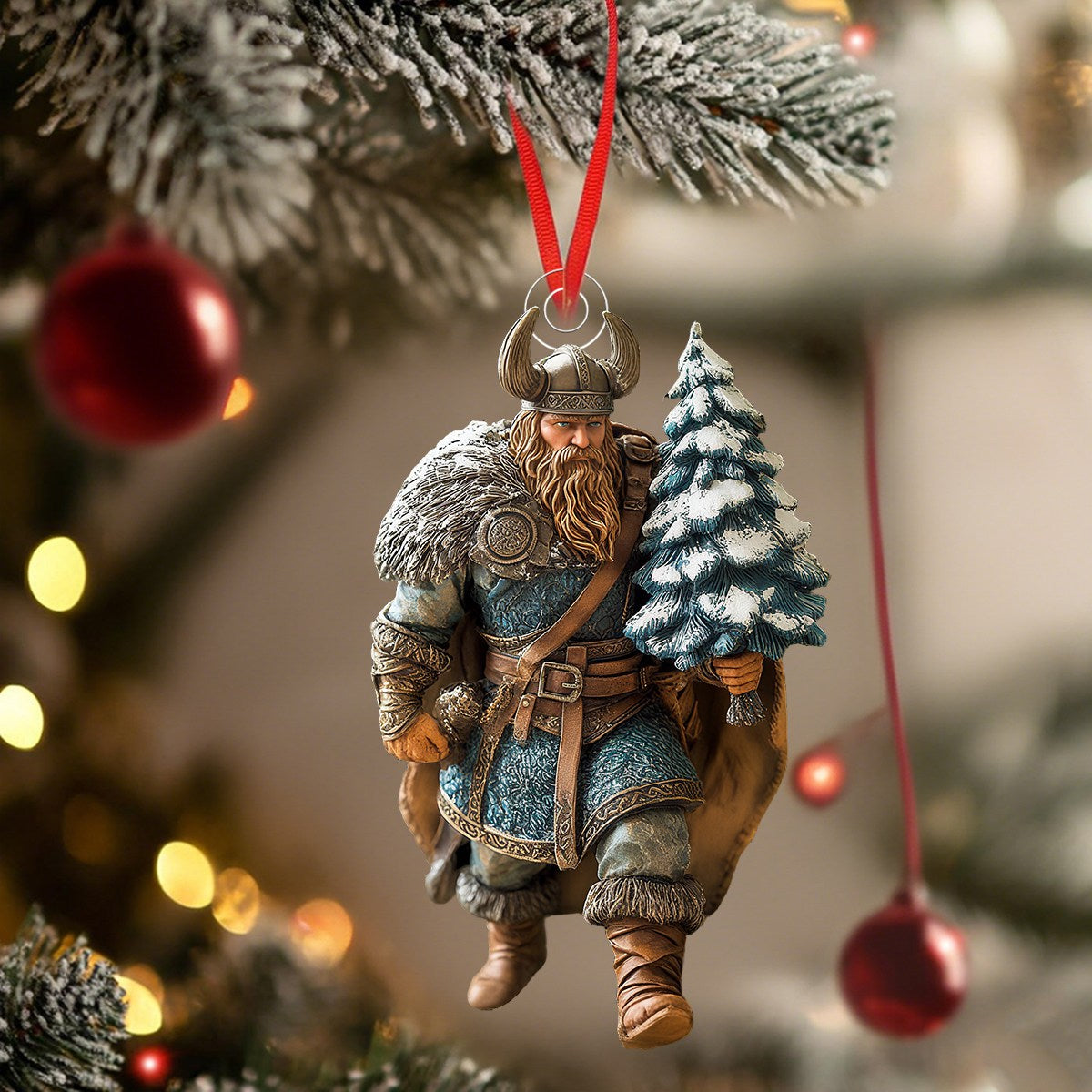 Viking Warrior Christmas Ornament - Gift for Viking Lovers