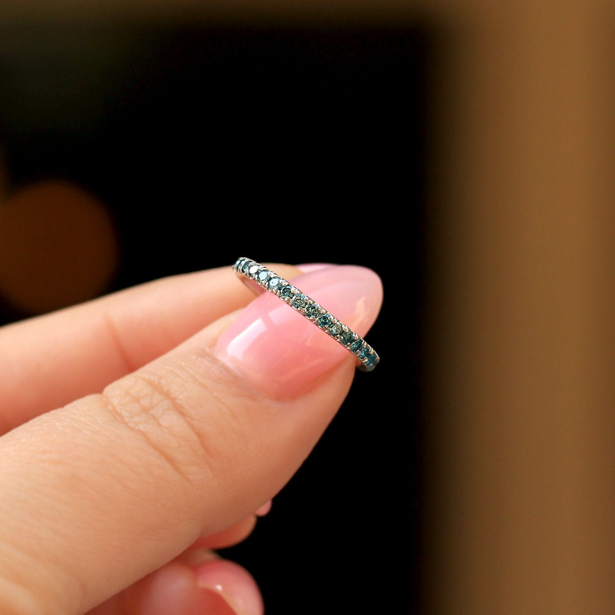 F*ck Cancer Nobody Fights Alone- Teal Diamond Ovarian Cancer Ring