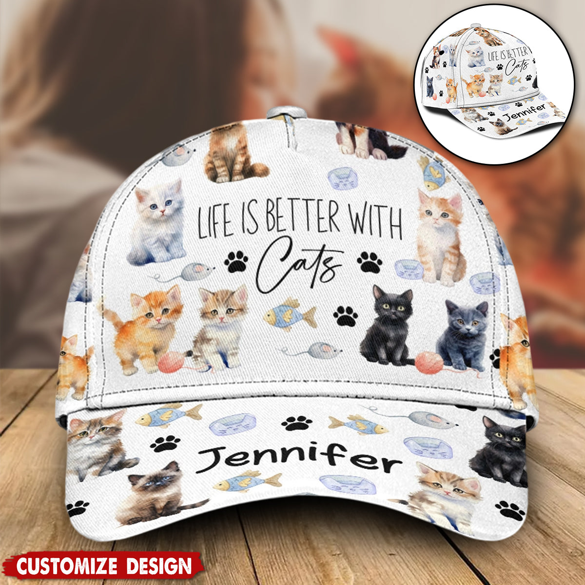 Life Is Better With Cats - Personalized Cat Classic Cap
