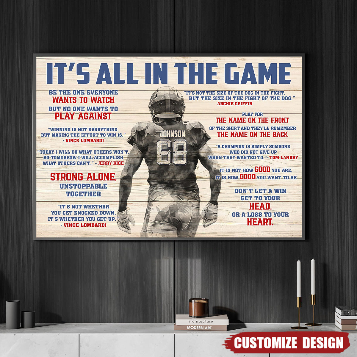 Personalized American Football Poster- Gift For American Football Lovers