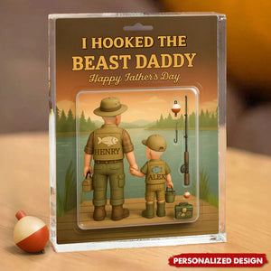 I Hooked the Best Dad Fishing-Personalized Acrylic Plaque-Father's Day Gift