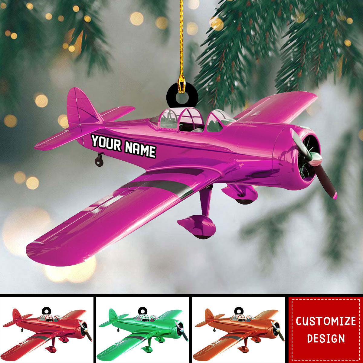 2024 New Release Personalized Airplane Christmas Ornament