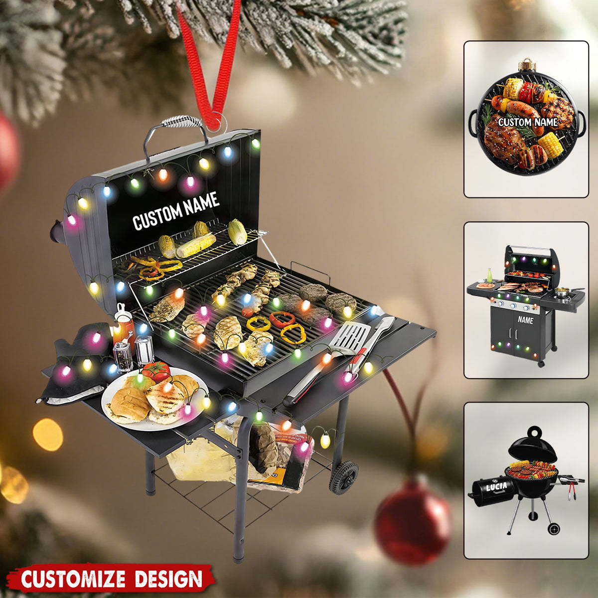 Personalized BBQ Grill Christmas Ornament - Gift For Grill Masters