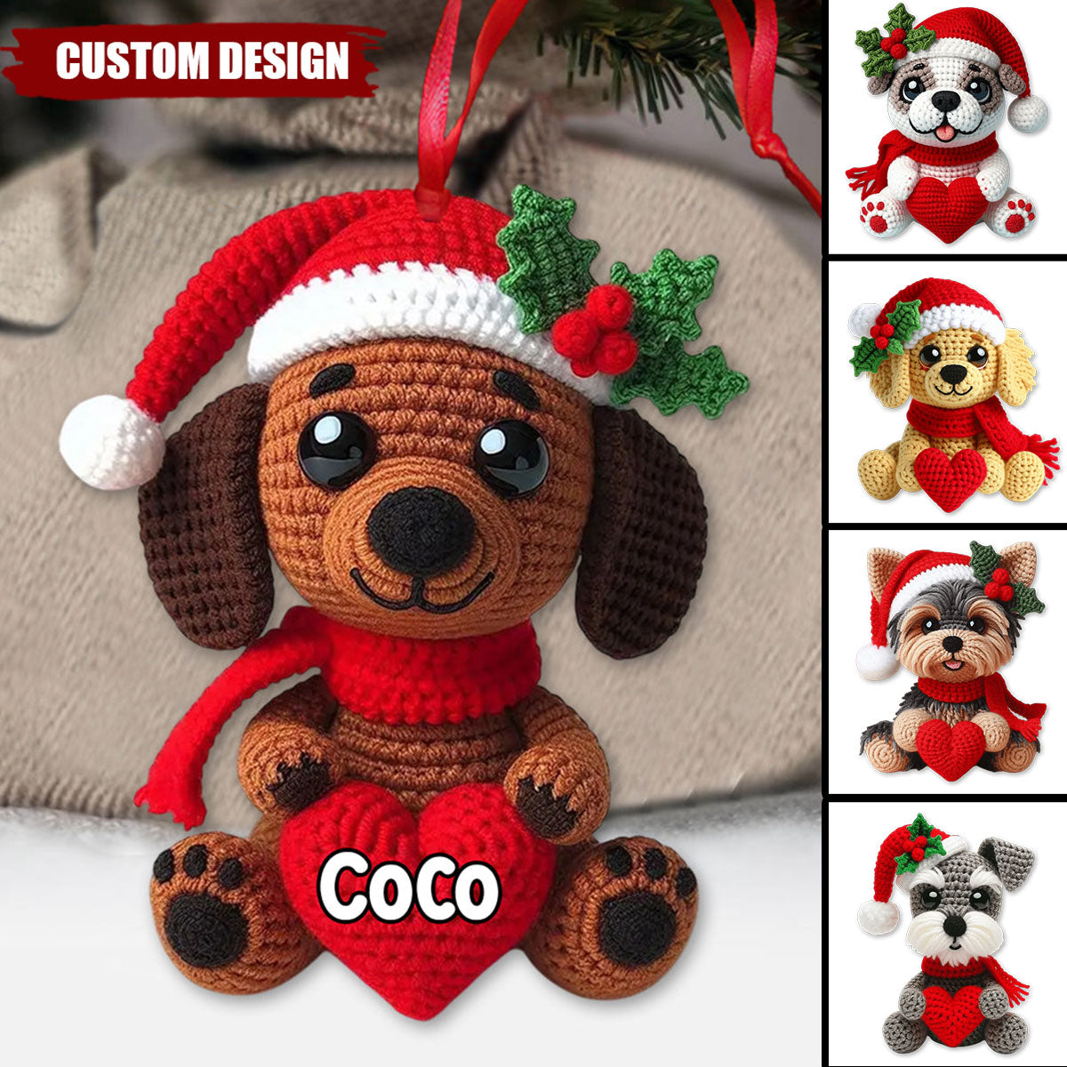 Merry Christmas - Personalized Dog Ornament
