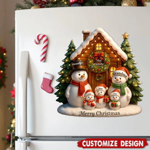 Personalized Christmas Snowman Family Decal