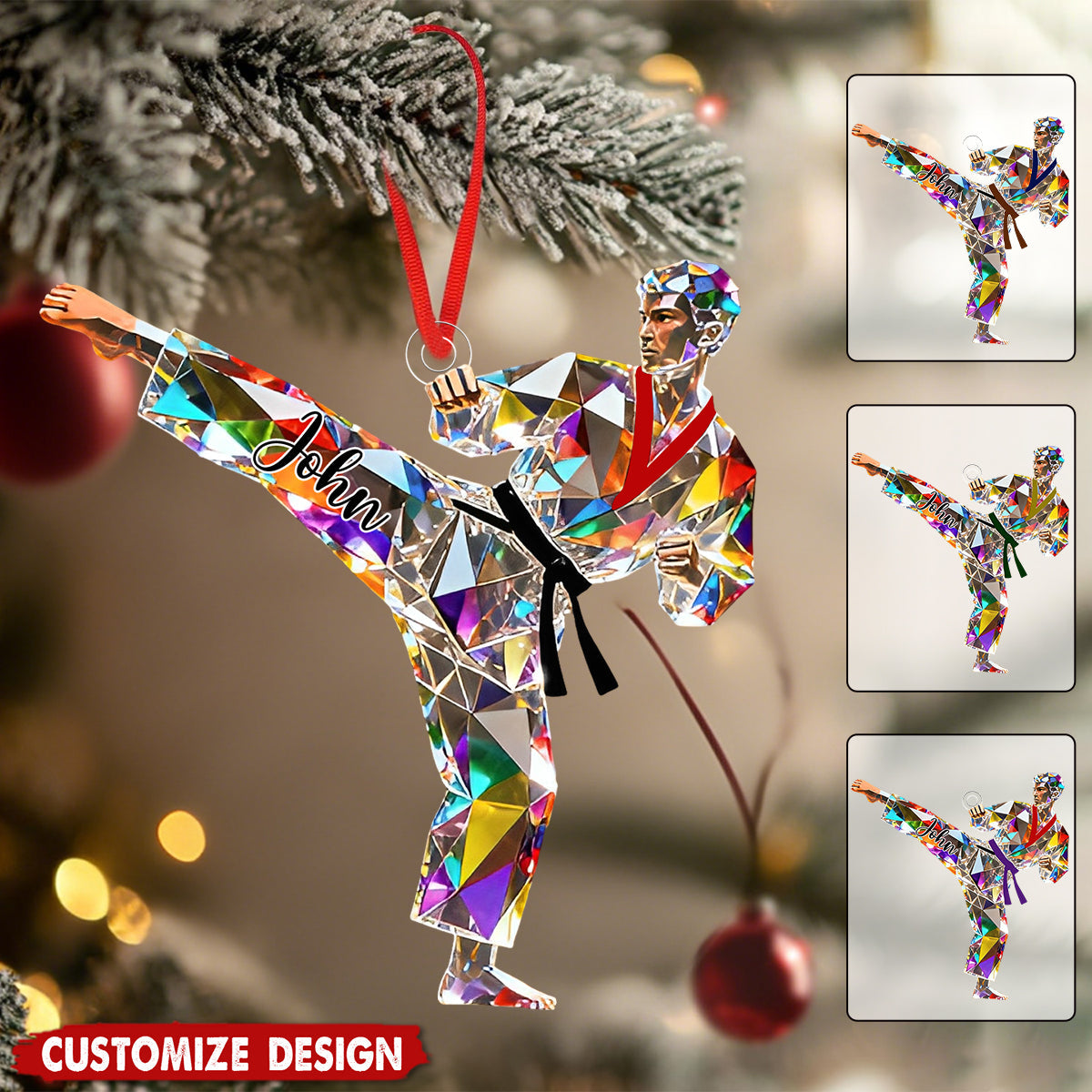 Personalized Taekwondo /Karate/Jiu-Jitsu Christmas Ornament