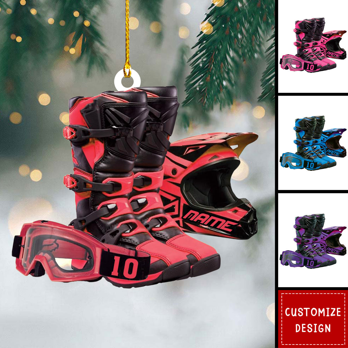 Personalized Motocross Ornament - Christmas Gift For Rider - New Release