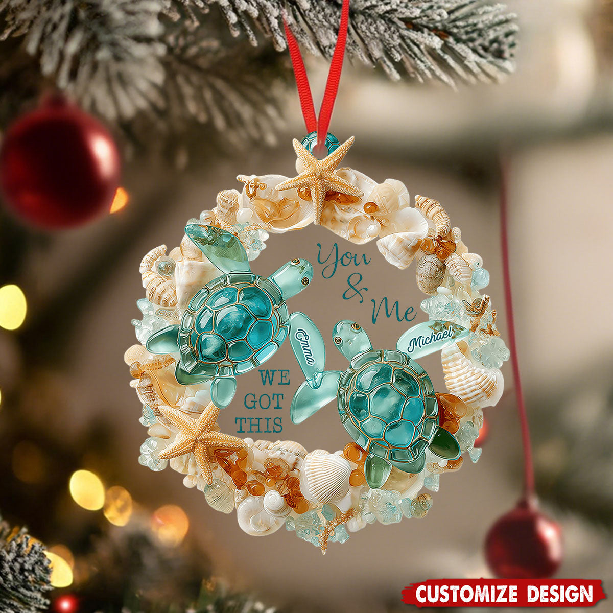 You & Me We Got This - Personalized Turtle Ornament