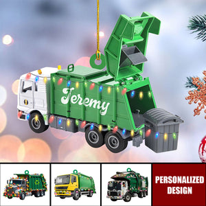 Personalized Garbage Truck Ornament-Gift for Sanitation Workers, Waste Management Staff, Truck Drivers