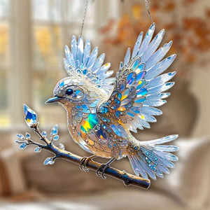 Crystal Sky Bluebird Window Hanging Ornament - Gift for Bird Lover