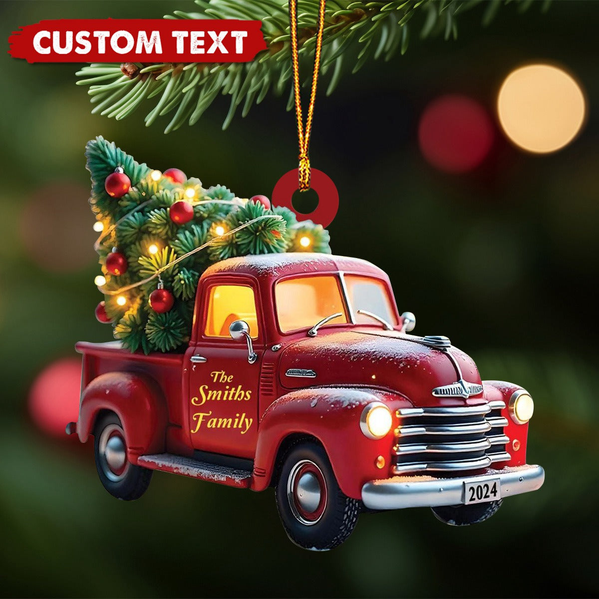 Personalized Red Truck Christmas Ornament-Gifts For Family-2024 New Release