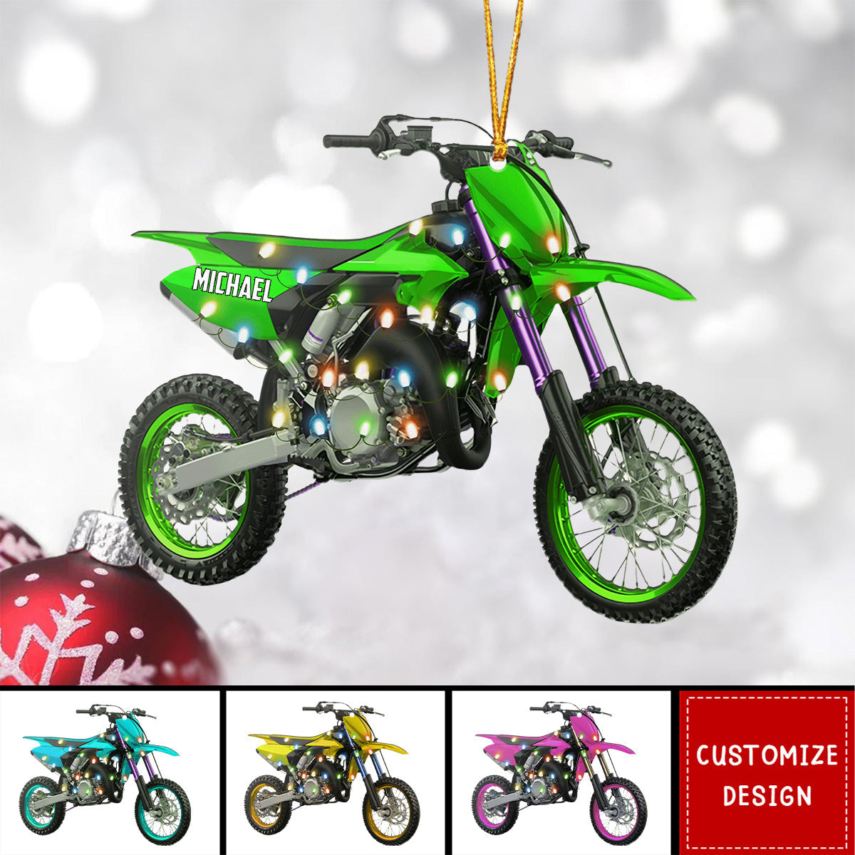 Personalized Motocross Motocycles Christmas Ornament - 2024 New Release