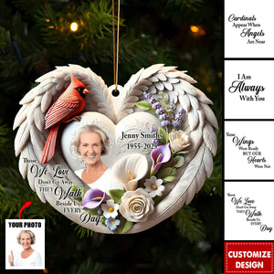 Cardinals Appear When Angels Are Near, Personalized Memorial Cardinal Custom 2D Flat Acrylic Ornament