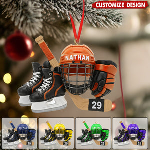 New Release - Personalized Hockey Set Ornament - Gift For Hockey Lovers