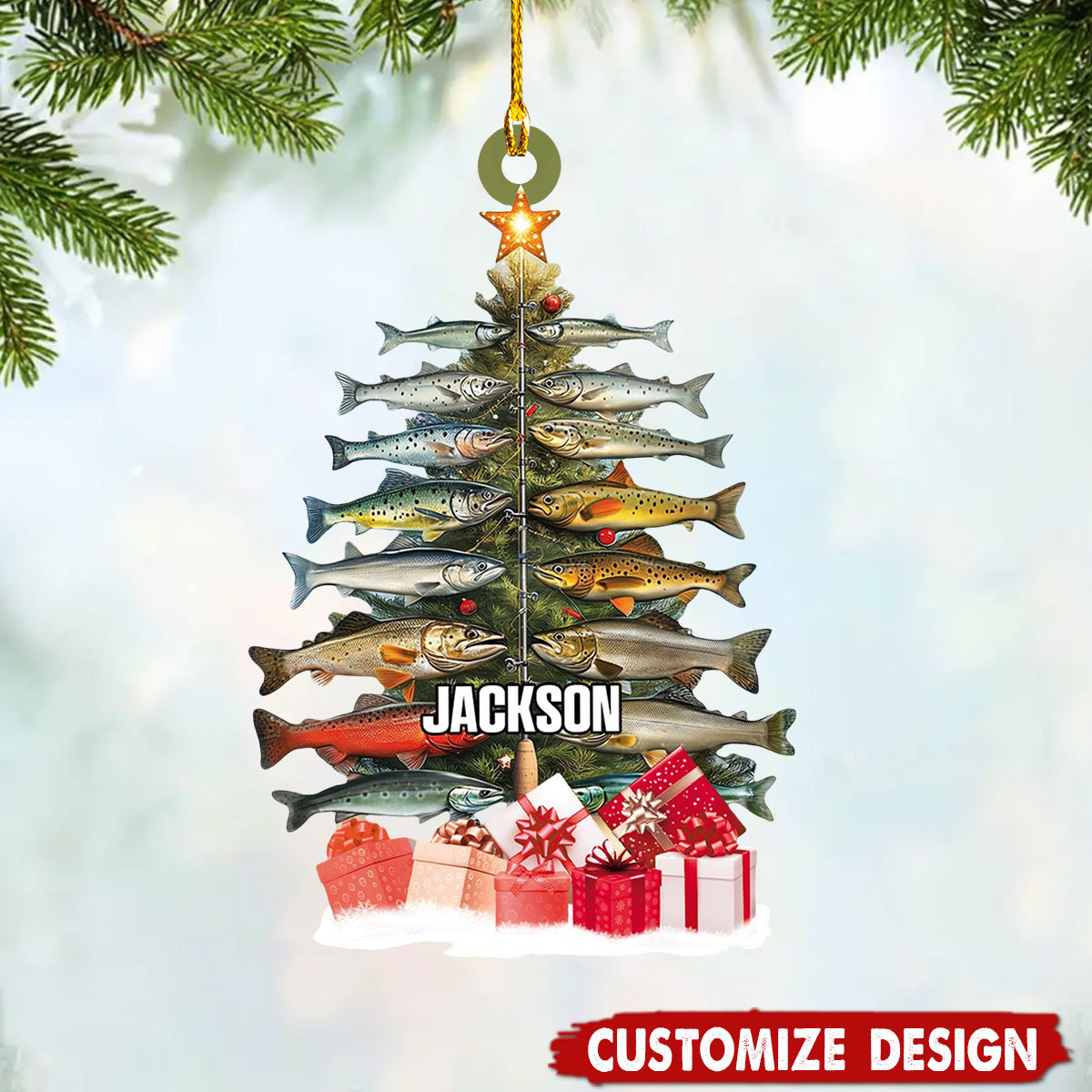 Personalized Fishing Christmas Ornament Gift For Fishing Lovers-2024 New Release