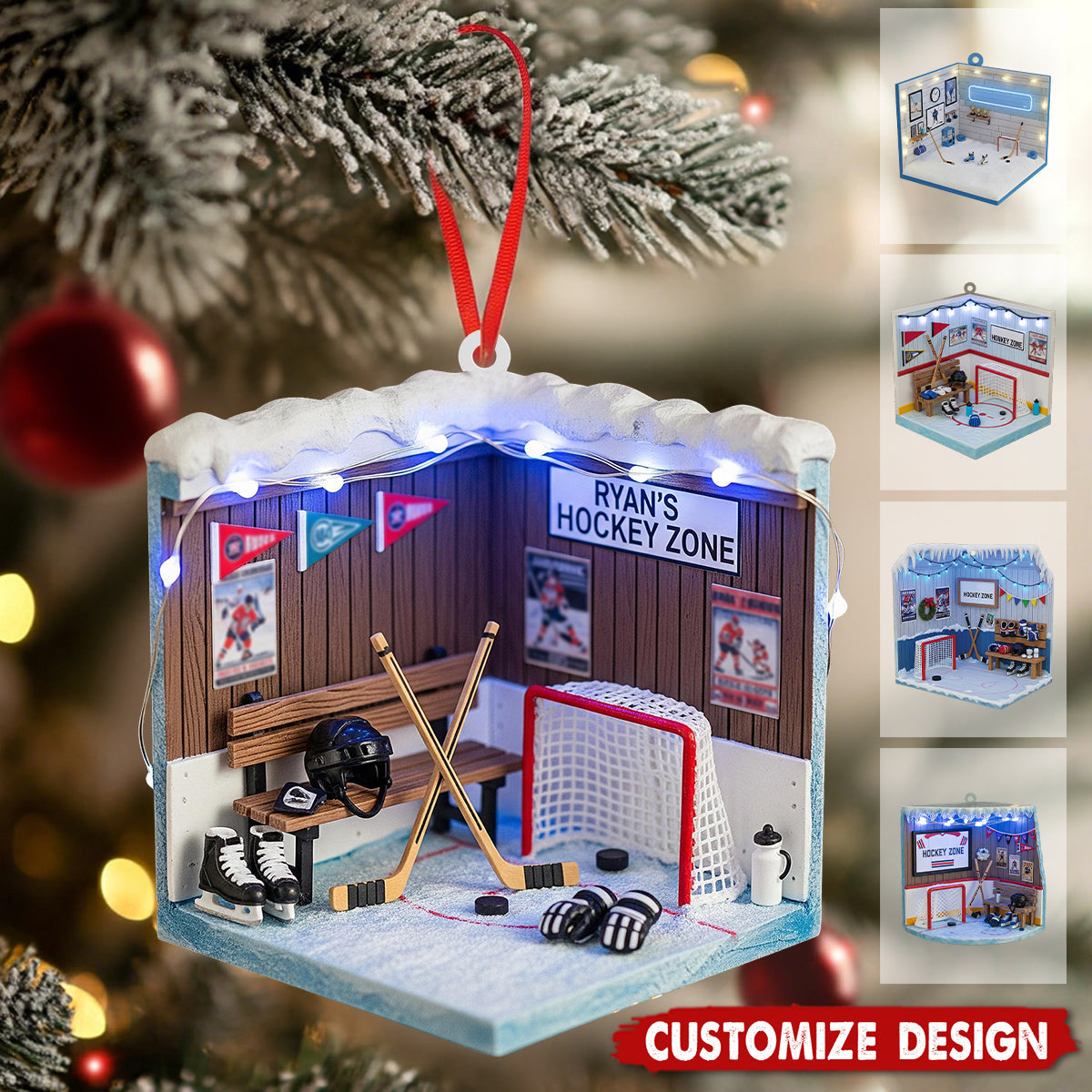 Personalized Hockey Ornament-Hockey Sport Gifts