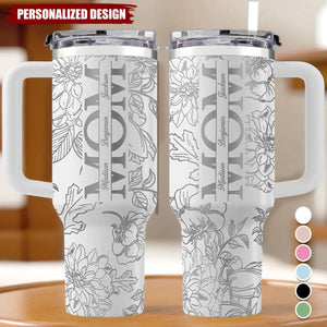 Every Sip,A Reminder Of Her Love-Personalized Tumbler With Handle-Gift For Mom, Grandma