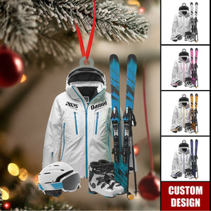 Personalized Ski Equipment Christmas Ornament