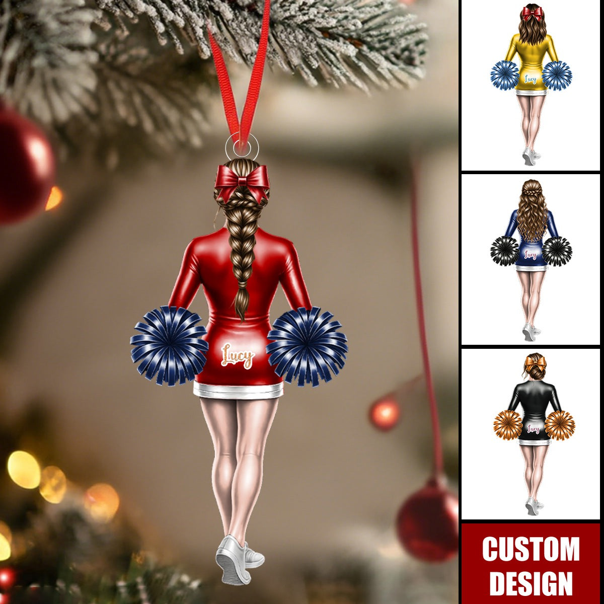 Personalized Cheerleader Girl Ornament- Gift For Cheerleaders
