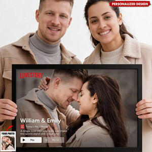Couple Romantic Love Story-Personalized Poster-Anniversary Gift For Him, For Her