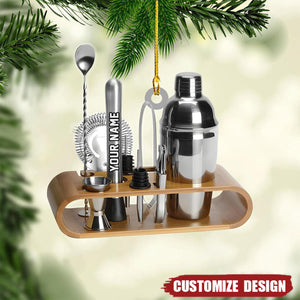 Personalized Bartender Acrylic Christmas Ornament Gift For Bartender -  New Release