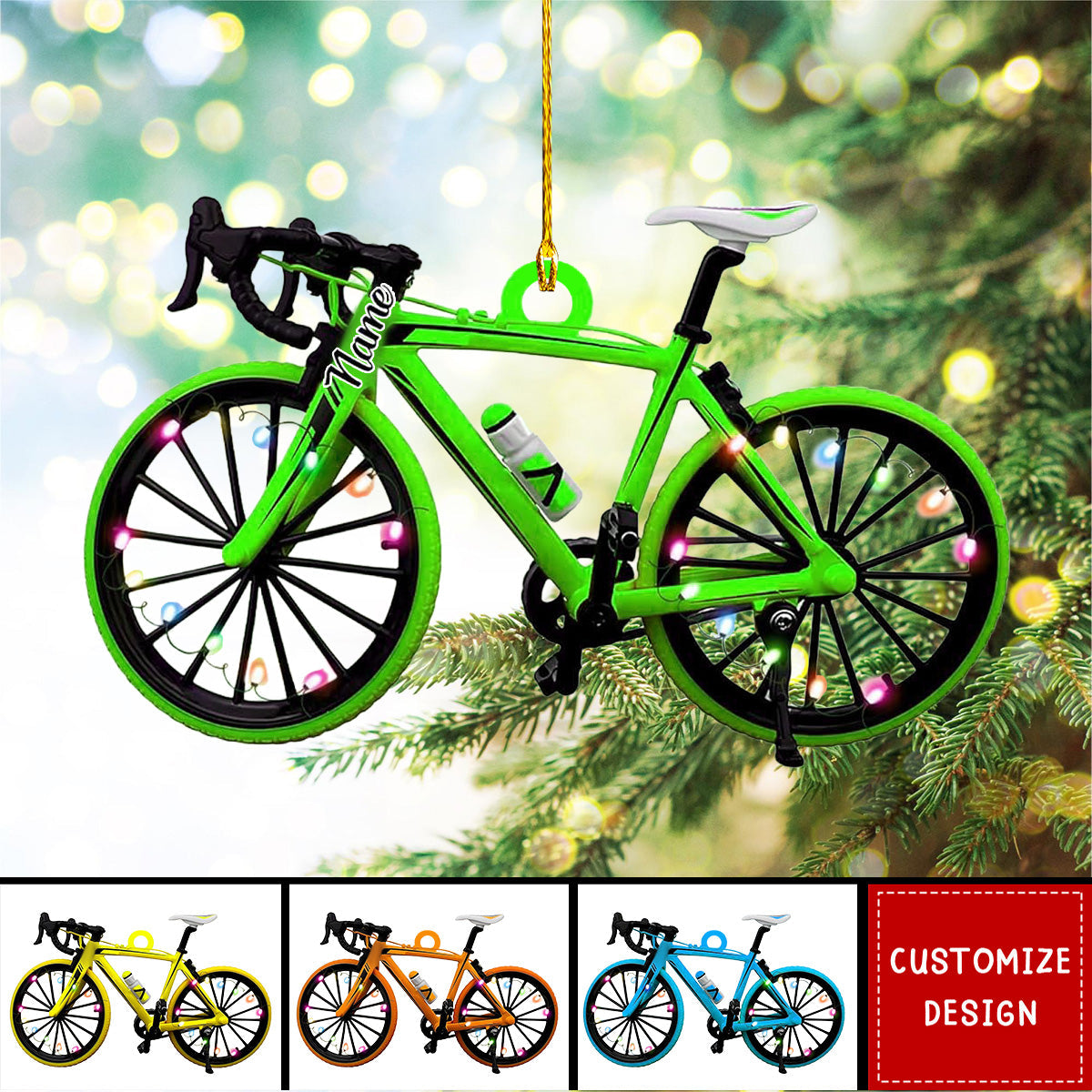 Personalized road bicycle Christmas Ornaments - Gift For Bicycle Rider - 2024 New Release