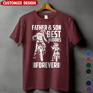 Father and Son Best Motocross Buddies Shirt - Birthday Fathers Day Biker Gift