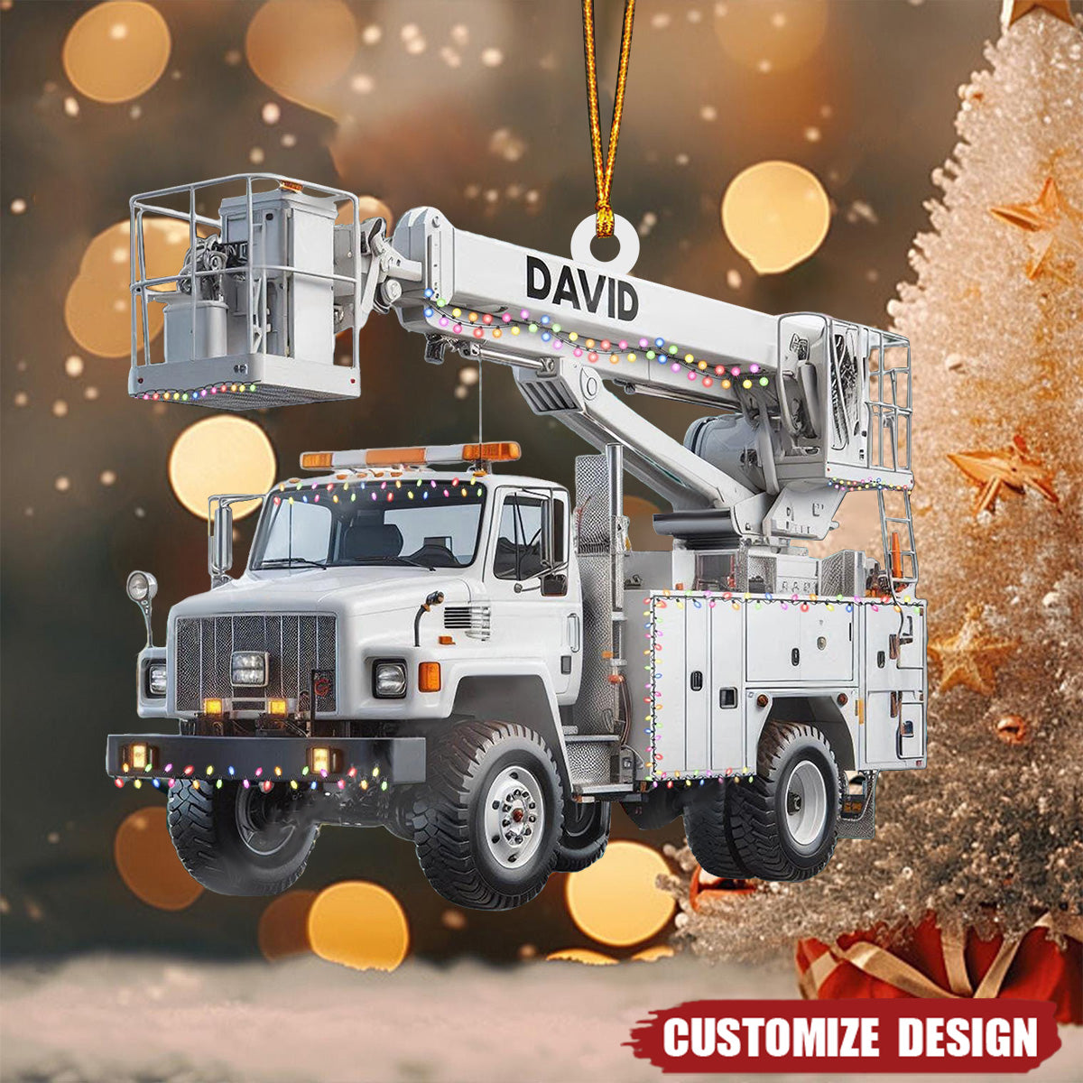 Personalized Lineman truck Ornament -Gift For Lineman - New Release