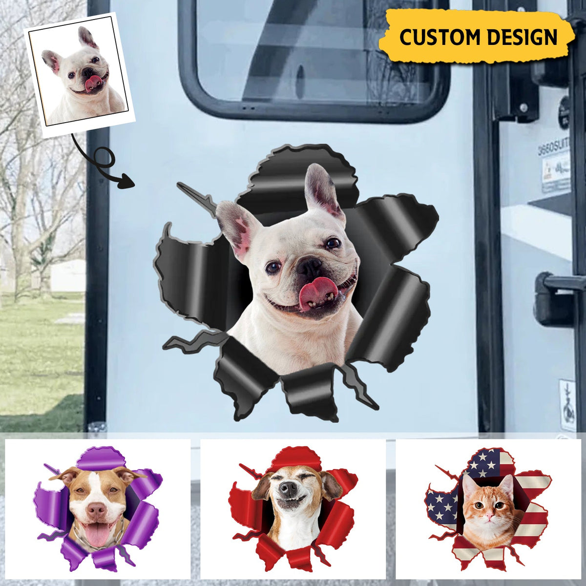 Personalized Peeking Pets Decal - Gift For Pet Lovers