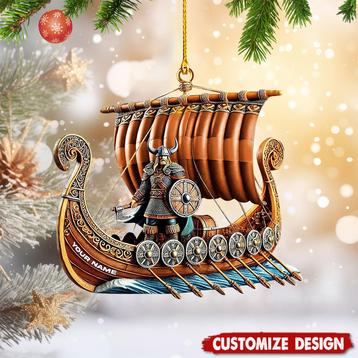 Personalized Viking Ship Christmas Ornament Gift For History Enthusiasts-2025New Release