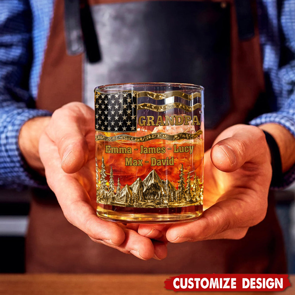 Cool Grandpa/Dad/Uncle Drink Whiskey - Personalized Grandpa/Dad/Uncle Whiskey Glass
